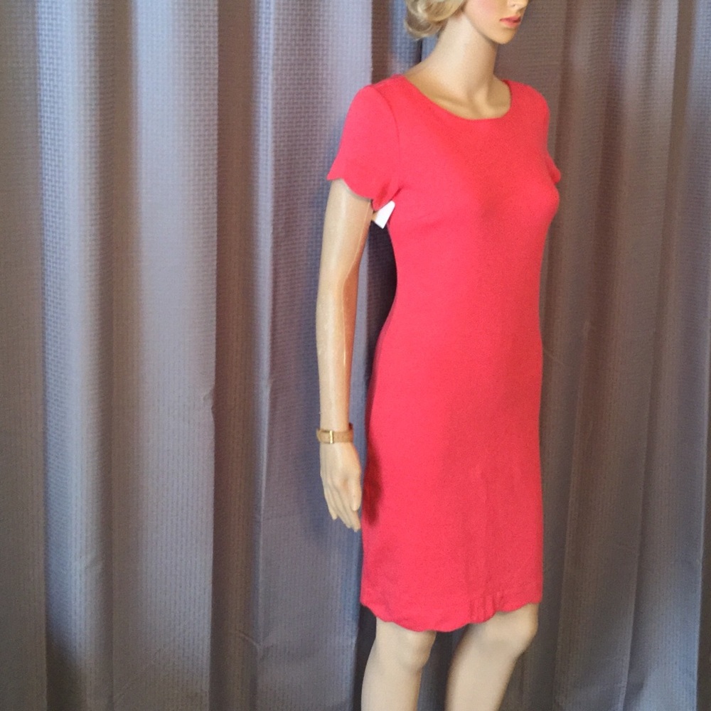 Talbots Coral Dress Scalloped Hemlines size SP
